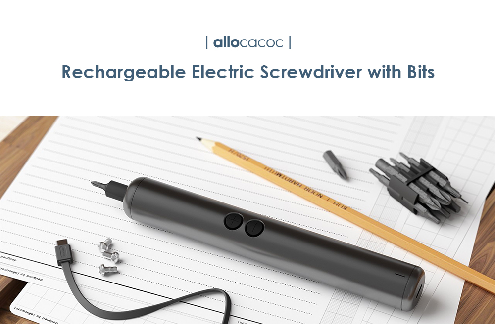 Allocacoc Rechargeable Electric Screwdriver with Bits